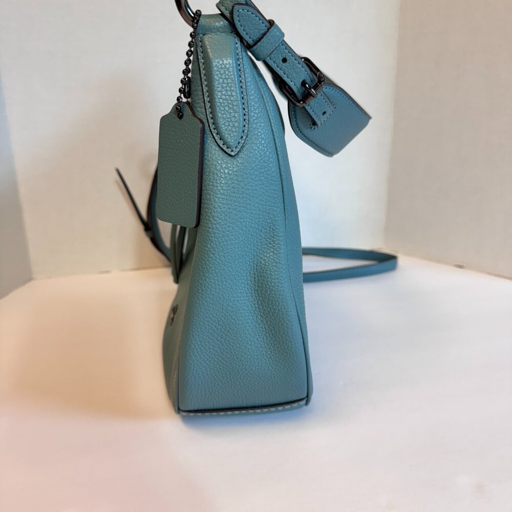 Coach Sutton Hobo Polished Pebble Leather Bag Purse Marine Blue style 35593 - Picture 5 of 14